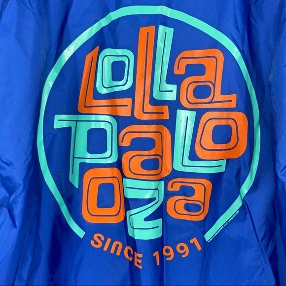 Lollapalooza Windbreaker Jacket Royal Blue Men's Unisex Size Extra Large - Picture 3 of 11